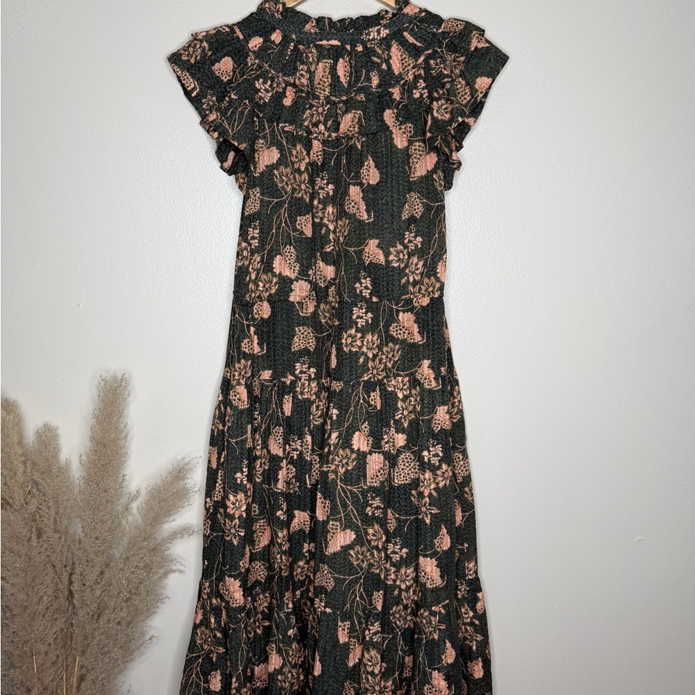Ulla Johnson | Romina Ruffle Floral Print Dress in Balsam, size 6 - Picture 12 of 16